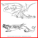 colouring picture 5: two dragons